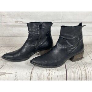Paul Green Willow Black Leather Ankle Boot Side Women’s Size 6